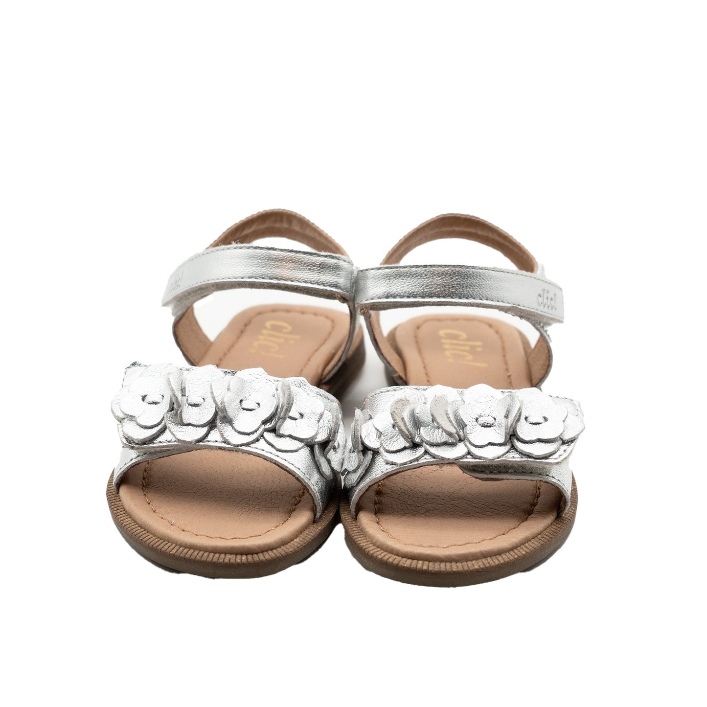 Clic! Sandale in Silber mit Blume